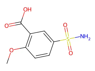 2-甲氧基-5-磺酰氨基苯甲酸 structure