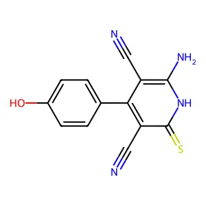 6-Amino-4-(4-hydroxyphenyl)-2-thioxo-1,2-dihydropyridine-3,5-dicarbonitrile structure