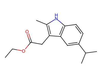 ethyl 2-(5-isopropyl-2-methyl-1H-indol-3-yl)acetate structure