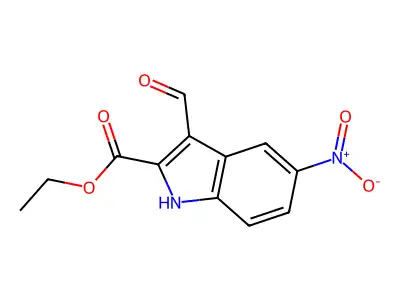 Ethyl 3-formyl-5-nitro-1H-indole-2-carboxylate structure