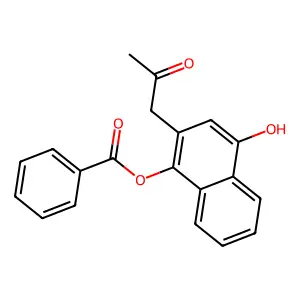 4-Hydroxy-2-(2-oxopropyl)naphthalen-1-yl benzoate structure
