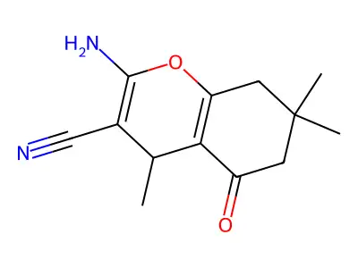 2-Amino-5,6,7,8-tetrahydro-4,7,7-trimethyl-5-oxo-4H-1-benzopyran-3-carbonitrile structure