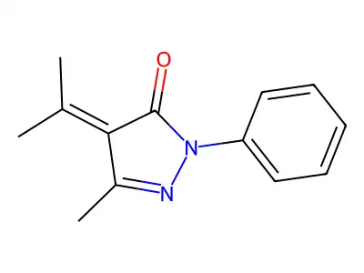 4-Isopropylidene-5-methyl-2-phenyl-2,4-dihydro-pyrazol-3-one structure