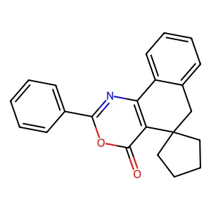 2'-phenylspiro[cyclopentane-1,5'-naphtho[1,2-d][1,3]oxazin]-4'(6'H)-one structure