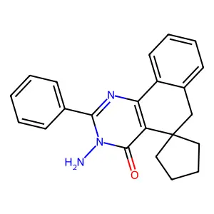 3-amino-2-phenylspiro[6H-benzo[h]quinazoline-5,1'-cyclopentane]-4-one structure