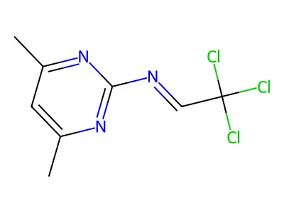2,2,2-trichloro-N-(4,6-dimethylpyrimidin-2-yl)ethanimine structure