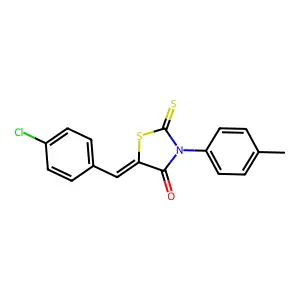(5E)-5-[(4-chlorophenyl)methylidene]-3-(4-methylphenyl)-2-sulfanylidene-1,3-thiazolidin-4-one structure