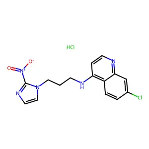 4-(3-(2-Nitro-1-imidazolyl)-propylamino)-7-chloroquinoline hydrochloride structure
