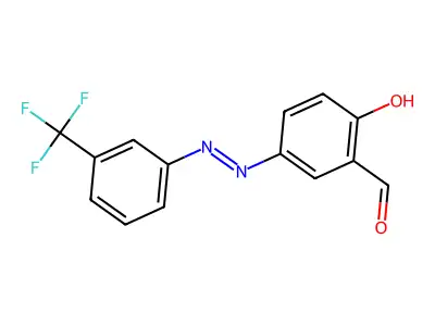2-hydroxy-5-{(Z)-[3-(trifluoromethyl)phenyl]diazenyl}benzaldehyde structure