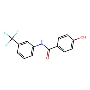 4-hydroxy-N-[3-(trifluoromethyl)phenyl]benzamide structure
