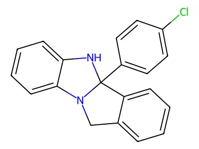 4B-(4-Chlorophenyl)-4B,5-dihydro-11H-isoindolo(2,1-A)benzimidazole structure