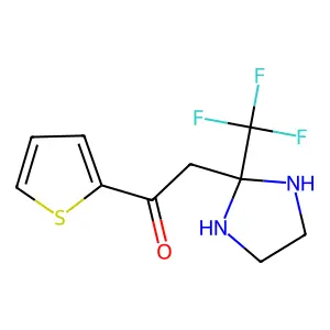 1-Thiophen-2-yl-2-[2-(trifluoromethyl)imidazolidin-2-yl]ethanone structure