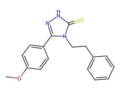 5-(4-methoxyphenyl)-4-(2-phenylethyl)-4H-1,2,4-triazole-3-thiol structure