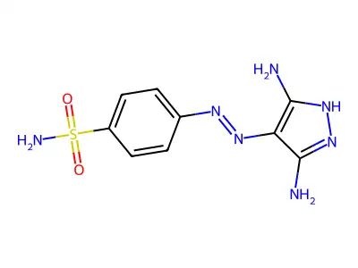 4-((3,5-diamino-1H-pyrazol-4-yl)diazenyl)benzenesulfonamide structure