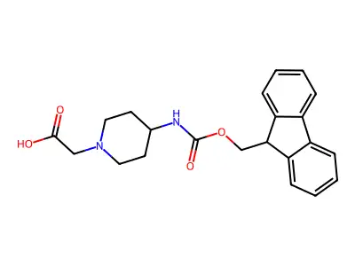 2-(4-((((9H-fluoren-9-yl)methoxy)carbonyl)amino)piperidin-1-yl)acetic acid structure