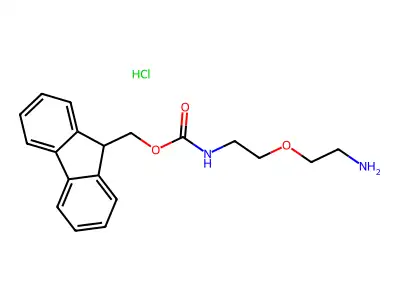 (9H-fluoren-9-yl)methyl N-(2-(2-aminoethoxy)ethyl)carbamate hydrochloride structure