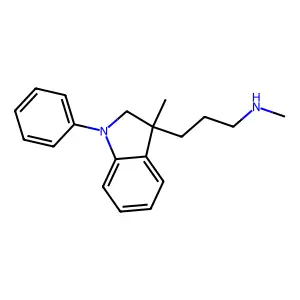 2,3-Dihydro-N,3-dimethyl-1-phenyl-1H-indole-3-propanamine structure