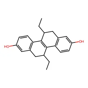 2,8-Chrysenediol, 5,11-diethyl-5,6,11,12-tetrahydro-, (5R,11R)- structure