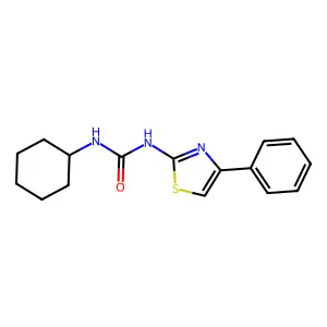1-Cyclohexyl-3-(4-phenyl-1,3-thiazol-2-yl)urea structure