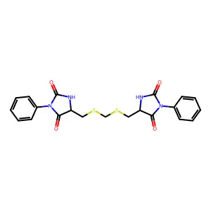 Hydantoin, 5,5'-(methylenedithiodimethylene)bis(3-phenyl- structure