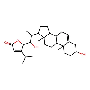 2-[1-hydroxy-2-(3-hydroxy-10,13-dimethyl-2,3,4,7,8,9,11,12,14,15,16,17-dodecahydro-1H-cyclopenta[a]phenanthren-17-yl)propyl]-3-propan-2-yl-2H-furan-5-one structure
