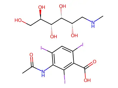 3-Acetamido-2,4,6-triiodo-benzoate structure