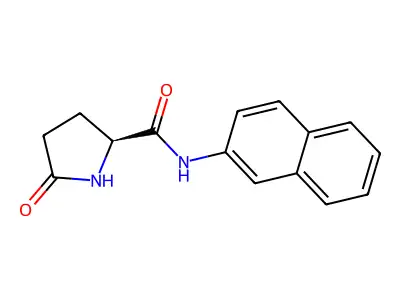 N-naphthalen-2-yl-5-oxopyrrolidine-2-carboxamide structure