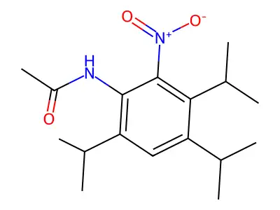 N-[2-nitro-3,4,6-tri(propan-2-yl)phenyl]acetamide structure