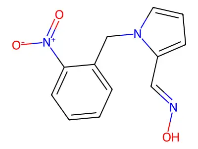 N-({1-[(2-nitrophenyl)methyl]-1H-pyrrol-2-yl}methylidene)hydroxylamine structure