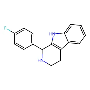 1-(4-fluorophenyl)-2,3,4,9-tetrahydro-1H-beta-carboline structure