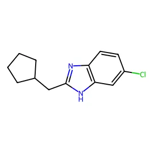 6-chloro-2-(cyclopentylmethyl)-1H-1,3-benzodiazole structure