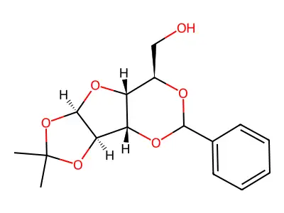 3,5-O-benzylidene-1,2-O-isopropylideneglucofuranose structure