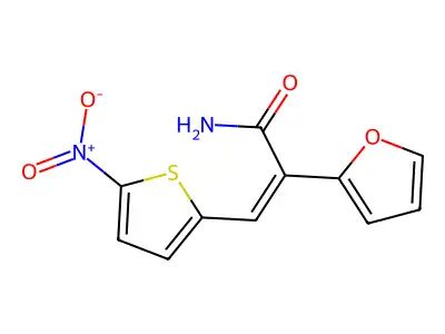 2-(Furan-2-yl)-3-(5-nitrothiophen-2-yl)prop-2-enamide structure