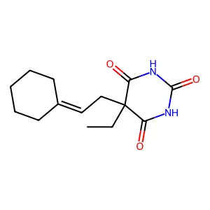 5-(2-Cyclohexylideneethyl)-5-ethyl-2,4,6(1H,3H,5H)-pyrimidinetrione structure