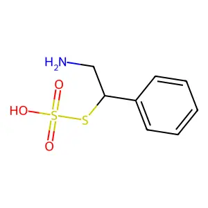Thiosulfuric acid, S-(alpha-(aminomethyl)benzyl) ester structure