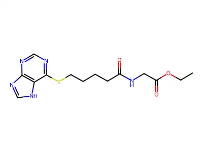 N-(1-Oxo-5-(9H-purin-6-ylthio)pentyl)glycine ethyl ester structure