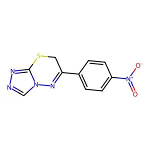 6-(4-nitrophenyl)-7H-[1,2,4]triazolo[3,4-b][1,3,4]thiadiazine structure
