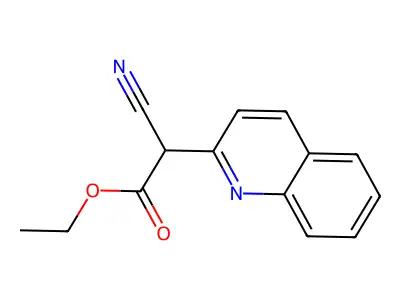 Cyano-quinolin-2-YL-acetic acid ethyl ester structure