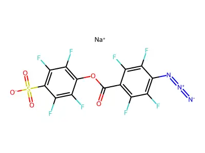4-Azido-2,3,5,6-tetrafluorobenzoic acid STP ester sodium salt structure