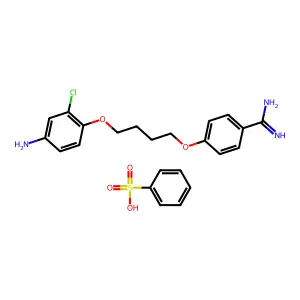 4-[4-(4-Amino-2-chlorophenoxy)butoxy]benzenecarboximidamide;benzenesulfonic acid structure