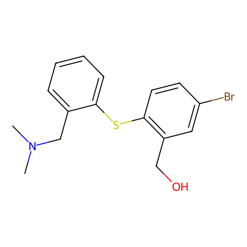 (5-Bromo-2-((2-((dimethylamino)methyl)phenyl)thio)phenyl)methanol structure
