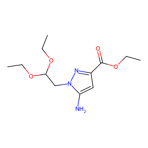 Ethyl 5-amino-1-(2,2-diethoxyethyl)pyrazole-3-carboxylate structure
