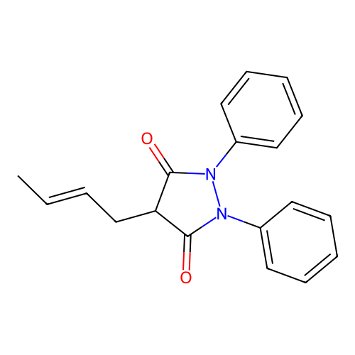 4-[(E)-but-2-enyl]-1,2-diphenylpyrazolidine-3,5-dione structure