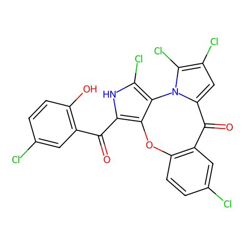 2H,8H-Dipyrrolo(3,4-b:1',2'-d)(1,4)benzoxazocin-8-one, 3,5,6,10-tetrachloro-1-(5-chloro-2-hydroxybenzoyl)- structure