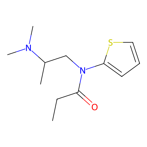 N-[2-(dimethylamino)propyl]-N-thiophen-2-ylpropanamide structure