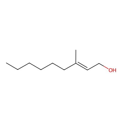 (E)-3-methyl-non-2-en-1-ol structure