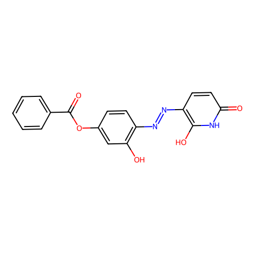 2,6-Pyridinediol, 3-[(2,4-dihydroxyphenyl)azo]-, 4-benzoate structure