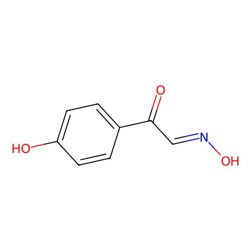 Benzeneacetaldehyde, 4-hydroxy-alpha-oxo-, aldoxime structure