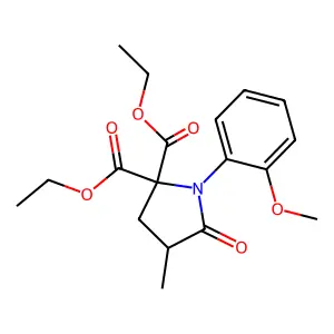 Diethyl 1-(2-methoxyphenyl)-4-methyl-5-oxopyrrolidine-2,2-dicarboxylate structure