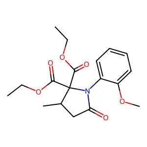 Diethyl 1-(2-methoxyphenyl)-3-methyl-5-oxopyrrolidine-2,2-dicarboxylate structure